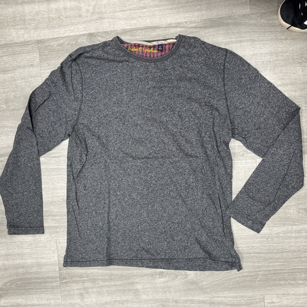 Robert Graham Charcoal Knit Sweater Size Large